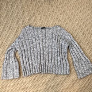 1. State Grey Ribbed Crewneck Sweater